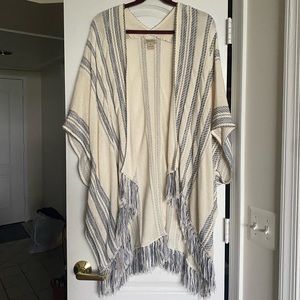 Lucky Brand poncho-style striped cardigan